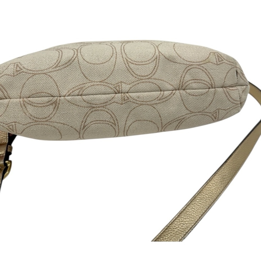 Coach Vintage Penelope Signature Crossbody Bag F19260 Linen Gold Metallic Y2K - Picture 10 of 16